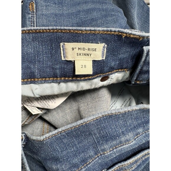 Madewell 9” Mid-Rise Skinny Jeans Size 28 Pendale Wash Stretch Magic Pockets NEW - Picture 6 of 12